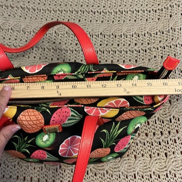 DOONEY & BOURKE Summer Fruit Print Tote Purse Watermelon‎ Pineapple Kiwi 16.5x11 - Picture 6 of 16
